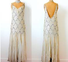 Vintage 1920s Beaded Flapper Dress Silk Art Deco Low Back Sequins Rhinestones Mermaid Gatsby Style Beaded Flapper Dress Art Dress Flapper Dress