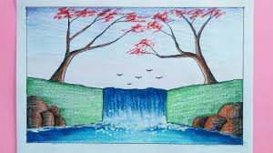 Cara menggambar pemandangan air terjun yang mudah dan simpel unuk anak dan pemula hi selamat datang di channel tafsi drawing. Cara Menggambar Pemandangan Air Terjun Waterfall Scenery Drawing Youtube