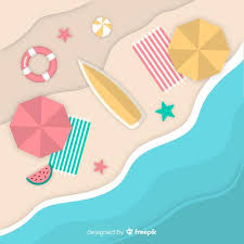 Download Beach Top View In Paper Style For Free Beach Tops Vector Free Summer Banner