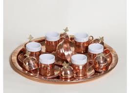 Turkish coffee is an additional gift with coffee cups set of 6! Copper Turkish Coffee Set 6 Persons Coffee Cups And Saucers With Delight Bowl