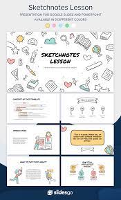 Turn Your Lesson Into An Easy Teaching Experience With This Free Sketchnotes Presentati Powerpoint Presentation Design Presentation Template Free Easy Teaching