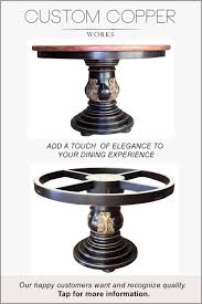 Copper Top Round Dining Table Hand Carved Wood Pedestal Table Base Pedestal Table Base Wood Pedestal Table Base Wood Pedestal