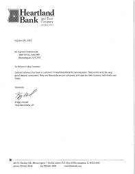 Bank Reference Letter For Carlson Exteriors 2017 2018 Carlson Exteriors Inc