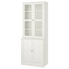 Havsta Combinaison Rgt Portes Vitrees Blanc 81x47x212 Cm Ikea Armoire Avec Portes Vitrees Porte Vitree Ikea