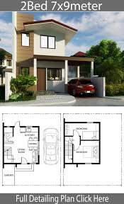 Small Home Design Plan 7x9m With 2 Bedrooms Home Design With Plansearch House Design Small House Design 2 Bedroom House Design