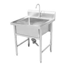 18 gauge stainless steel thickness, radius corner for easy cleaning and modern look. Factory Price Industrial Restaurant Commercial Stainless Steel Kitchen Sink With Backsplash China Sink Stainless Steel Sink Made In China Com
