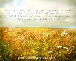 We'll forget the sun in his jealous sky. Fields Of Gold Vintage Style Farm Sunbeams Love By Cherryskyphoto 18 00 Fields Of Gold Country Song Quotes Country Love Quotes