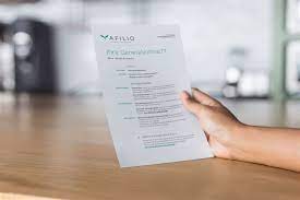 Das jahr 2020 hat den alltag auf den kopf gestellt, doch auf die aok niedersachsen bleibt verlass. Generalvollmacht Unsere Vorlage Zu Ihrer Information