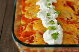 Mushrooms often replace beef in vegetarian and vegan dishes, so red sauce is a great compliment to the mushrooms. Sour Cream Enchiladas Life In The Lofthouse