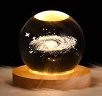 HFEHSKJ 3D Galaxy Crystal Ball Night Light, LED Solar System ...