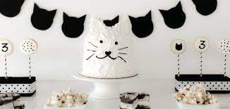 7 comments on ten recipes and designs for edible cats for a cat themed party! Kara S Party Ideas Black White Kitty Birthday Party Kara S Party Ideas