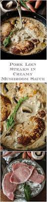 Pork Loin Steaks In Creamy Shallot And Mushrooms Sauce Vikalinka Recipes Pork Recipes Cooking Recipes