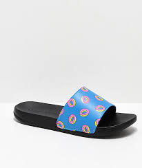 odd future donuts blue black slide sandals