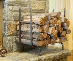 Blacksmith Custom Designed Fireplace Log Holder Hand Forged Steel Wood Burning Stoves Living Room Indoor Firewood Rack Fireplace Logs