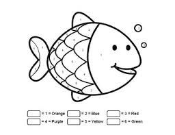 More than 600 free online coloring pages for kids: Easy Color By Numbers Art Fish Printable Learn Numbers And Colors By Happy Kids
