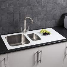 We would like to show you a description here but the site won't allow us. Modern Stainless Steel 1 5 Bowl Kitchen Sink White 8mm Glass Surround Drainer For Sale Online Ebay