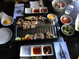 Korean dishes from olympic restaurant in koreatown, los angeles. Koreatown