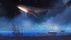 Anime Original Fantasy Whale 1080p Wallpaper Hdwallpaper Desktop In 2021 Night Scenery Concept Art World Scenery Wallpaper