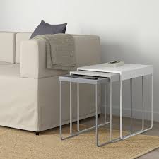 Small oak foyer table with drawer and high shelf. Granboda Nesting Tables Set Of 3 Ikea