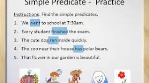 Simple Predicates And Complete Predicates Video And Worksheet Youtube
