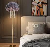 Hotel Project Metal Standing Lamp Luxury Living Room Feather Standing Light  Minimalist Design Nordic LED Floor Lamp