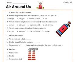 Story writing is an art. Air Around Us Class 6 Worksheet