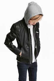 Check This Out Jacket In Faux Leather With A Detachable Lined Hood In Sweatshirt Fabric Zip At Front Leather Jacket Girl Tween Boy Fashion Tween Boy Outfits