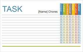 22 chore chart template free pdf excel word formats