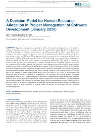 Use the interactive ieee template selector to find the. Pdf A Decision Model For Human Resource Allocation In Project Management Of Software Development