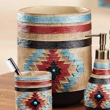 Ahote Native American Design Waste Basket Native American Design Waste Basket Bath Decor