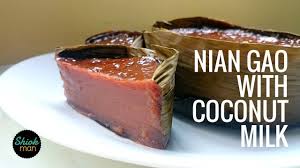 Shiokman Kueh Bakul Nian Gao With Coconut Milk Youtube Dessert Dishes Chinese Dessert How To Make Cake