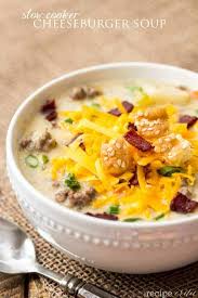 It Was So Nice To Just Throw All Of The Veggies And Potatoes In This Soup Right In The Slow Cooke Recipes Cheeseburger Soup Cheeseburger Soup The Recipe Critic