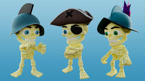 Funny Skeletons - 3D Model by 7ka