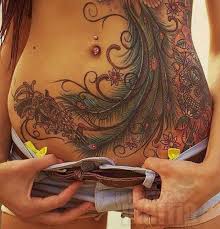 Pictures Of Tattoos To Cover Stretch Marks On Stomach Google Search Stretchmarksafterbaby Stretchmarksre Stomach Tattoos Women Belly Tattoos Peacock Tattoo