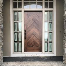 Use a clean cloth or sponge to wipe away dirt, debris and fingerprints. Some Clean Up To Be Done But This Herringbone Front Door Is Already A Show Stopper At Silverh Custom Front Doors Exterior Door Styles Fiberglass Exterior Doors