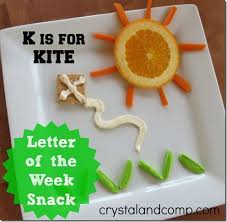 Letter Of The Week Snack K Is For Kite Fun Kids Food Creative Snacks Letter Of The Week