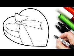رسم سهل طريقة رسم علبة هدايا على شكل قلب تعليم الرسم للاطفال رسومات بالرصاص تعلم الرسم