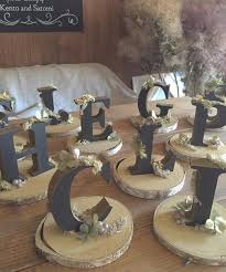 teras wedding on instagram alphabet objet テーブルナンバー製作 ずーっと前に長野で買っておいた 白樺の木の台に100均アルファベットを染めたものをのせました w 結婚式 テーブル ウエディング テーブル テーブルコーディネート