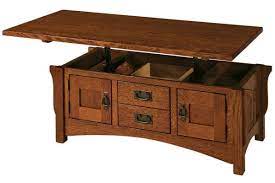 Table has hydraulic lift that extends table. Roosevelt Lift Top Coffee Table Countryside Amish Furniture