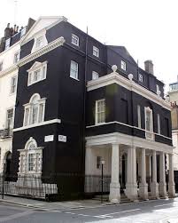 Beautiful Black And White Building Images Beautiful Black And White Georgian In Mayfair Black House Exterior Black House House Exterior