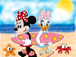 Daisy was voiced by russi taylor in fantasia 2000, although she had no lines, just a scream. Minnie Mouse And Daisy Duck Surfing At The Beach Drawing By Jacqueline Carle