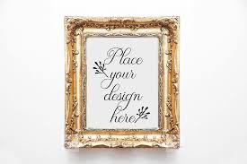 Vintage Gold Frame Mockup Template Frame Mockups Mockup Design Frame Template
