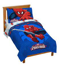 Spiderman toddler bed with storage and light up eyes + 3 mattress options available. Amazon Com Marvel Spiderman Regulator Toddler 4 Piece Bed Set Home Kitchen