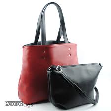 ДАМСКИ ЧАНТИ: Дамска чанта българска двулицева червено и черно с органайзер