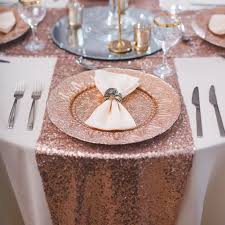 Rose Gold Sequin Table Runner Beyond Expectations Weddings Events Rose Gold Table Rose Gold Table Runner Gold Sequin Table Runner