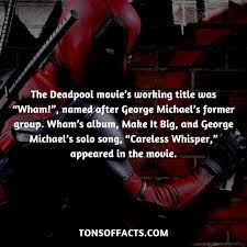 See more ideas about deadpool, deadpool quotes, deadpool funny. The Deadpool Movie S Working Title Was Wham Named After George Michael S Former Group Wham S Album Make It Deadpool Facts Superhero Facts Deadpool Funny