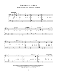 Whitney Houston One Moment In Time Sheet Music Notes Chords Score Download Printable Pdf Sheet Music Notes Sheet Music Pop Sheet Music