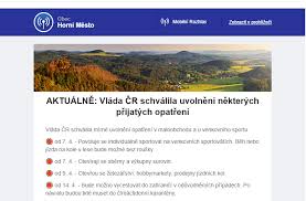 Há 3 meses eleições 2020. Vlada Cr Prijala Uvolneni Nekterych Opatreni Obec Horni Mesto
