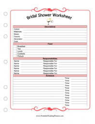 Bingo cards can be customized using words lists of gifts that will be opened during the shower, as well as a wedding themed list. New Wedding Planner Pages Free Printables