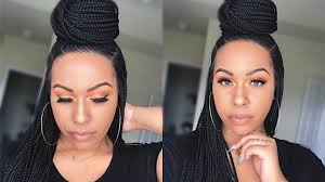 Outre 4x4 swiss braid lace front wig kinky boho passion. Half High Ponytail Braided Wig Instant Arewa Hair Theheartsandcake90 Youtube